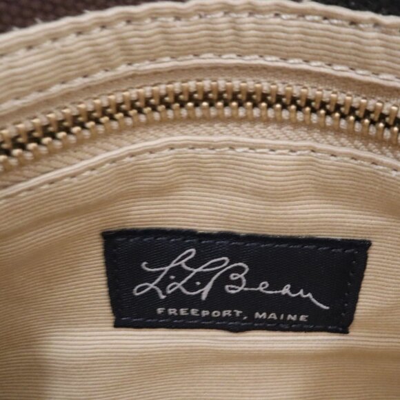 LL Bean Signature Clutch Purse Wallet Striped Deer Print Canvas Leather - Picture 12 of 16
